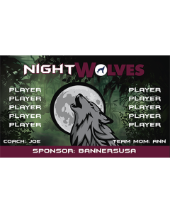 Night Wolves Soccer 13oz Vinyl Team Banner E-Z Order