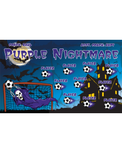 Purple Nightmare Soccer 13oz Vinyl Team Banner E-Z Order