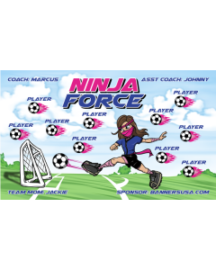 Ninja Force Soccer 13oz Vinyl Team Banner E-Z Order