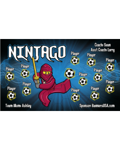 Ninjago Soccer 13oz Vinyl Team Banner E-Z Order