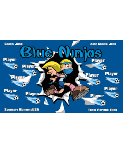 Blue Ninjas Soccer 13oz Vinyl Team Banner E-Z Order