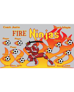 Fire Ninjas Soccer 13oz Vinyl Team Banner E-Z Order