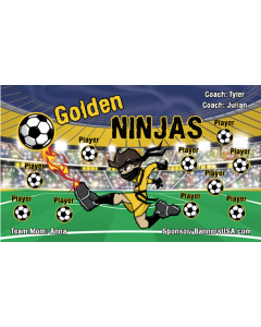 Golden Ninjas Soccer 13oz Vinyl Team Banner E-Z Order
