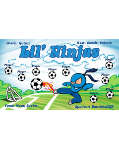 Lil' Ninjas Soccer 13oz Vinyl Team Banner E-Z Order