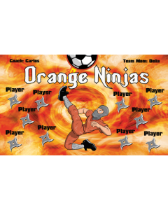 Orange Ninjas Soccer 13oz Vinyl Team Banner E-Z Order