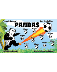 Pandas Soccer 13oz Vinyl Team Banner E-Z Order