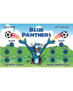 Blue Panthers Soccer 13oz Vinyl Team Banner E-Z Order