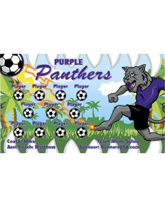 Purple Panthers Soccer 13oz Vinyl Team Banner E-Z Order