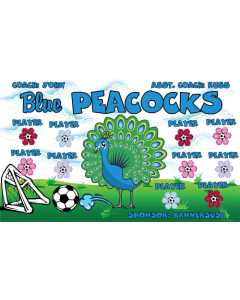 Blue Peacocks Soccer 13oz Vinyl Team Banner E-Z Order