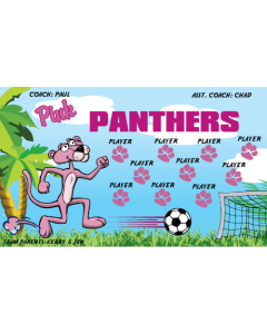 Pink Panthers Soccer 13oz Vinyl Team Banner E-Z Order