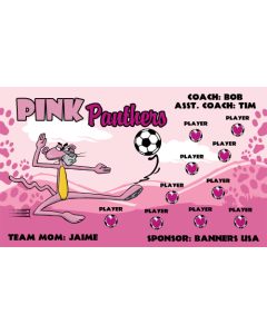 Pink Panthers Soccer 13oz Vinyl Team Banner E-Z Order