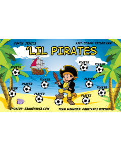 Lil' Pirates Soccer 13oz Vinyl Team Banner E-Z Order