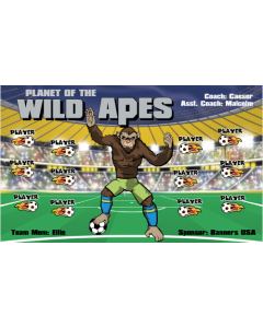 Planet of the Wild Apes Soccer 13oz Vinyl Team Banner E-Z Order