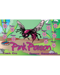 Pink Poison Soccer 13oz Vinyl Team Banner E-Z Order