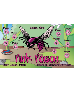 Pink Poison Soccer 13oz Vinyl Team Banner E-Z Order