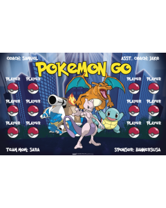 Pokemon Go Soccer 13oz Vinyl Team Banner E-Z Order