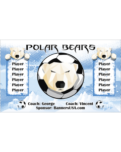 Polar Bears Soccer 13oz Vinyl Team Banner E-Z Order