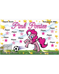Pink Ponies Soccer 13oz Vinyl Team Banner E-Z Order