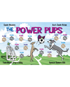 Power Pups Soccer 13oz Vinyl Team Banner E-Z Order