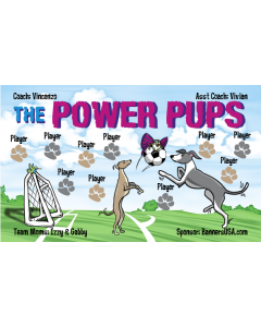 Power Pups Soccer 13oz Vinyl Team Banner E-Z Order