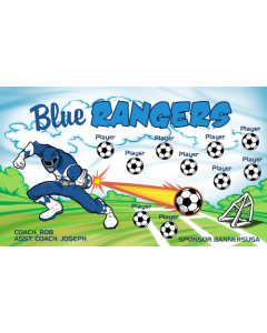 Blue Rangers Soccer 13oz Vinyl Team Banner E-Z Order