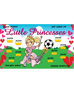 Little Princesses Soccer 13oz Vinyl Team Banner E-Z Order