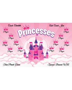 Princesses Soccer 13oz Vinyl Team Banner E-Z Order