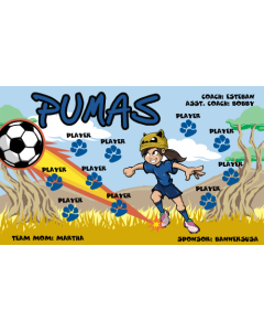 Pumas Soccer 13oz Vinyl Team Banner E-Z Order