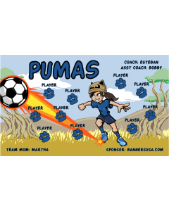 Pumas Soccer 13oz Vinyl Team Banner E-Z Order