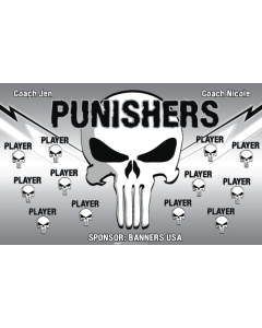 Punishers Soccer 13oz Vinyl Team Banner E-Z Order