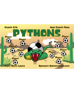 Pythons Soccer 13oz Vinyl Team Banner E-Z Order