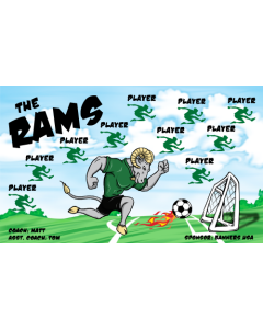 Rams Soccer 13oz Vinyl Team Banner E-Z Order