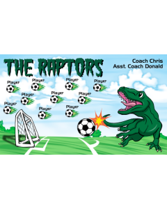 Raptors Soccer 13oz Vinyl Team Banner E-Z Order