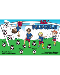 Lil' Rascals Soccer 13oz Vinyl Team Banner E-Z Order