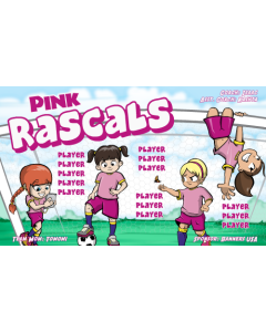 Pink Rascals Soccer 13oz Vinyl Team Banner E-Z Order