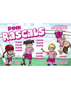 Pink Rascals Soccer 13oz Vinyl Team Banner E-Z Order