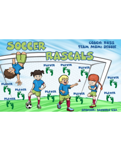 Soccer Rascals Soccer 13oz Vinyl Team Banner E-Z Order