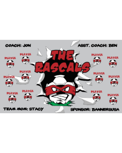 Rascals Soccer 13oz Vinyl Team Banner E-Z Order