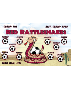 Red Rattlesnakes Soccer 13oz Vinyl Team Banner E-Z Order