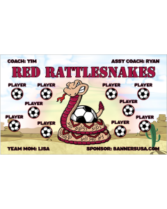 Red Rattlesnakes Soccer 13oz Vinyl Team Banner E-Z Order