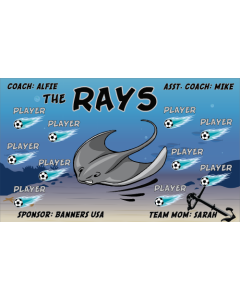 Rays Soccer 13oz Vinyl Team Banner E-Z Order