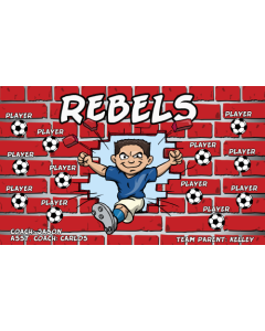 Rebels Soccer 13oz Vinyl Team Banner E-Z Order