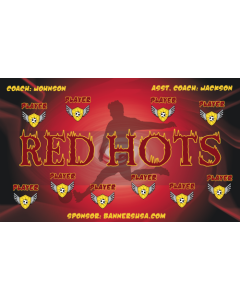 Red Hots Soccer 13oz Vinyl Team Banner E-Z Order