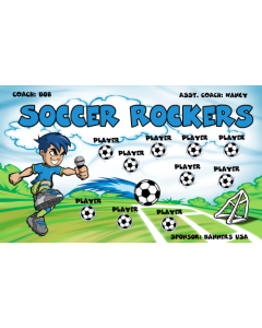 Soccer Rockers Soccer 13oz Vinyl Team Banner E-Z Order