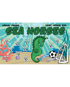 Sea Horses Soccer 13oz Vinyl Team Banner E-Z Order