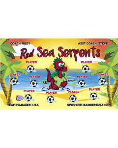 Red Sea Serpents Soccer 13oz Vinyl Team Banner E-Z Order