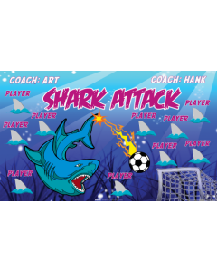 Shark Attack Soccer 13oz Vinyl Team Banner E-Z Order