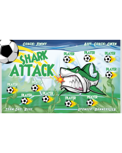 Shark Attack Soccer 13oz Vinyl Team Banner E-Z Order