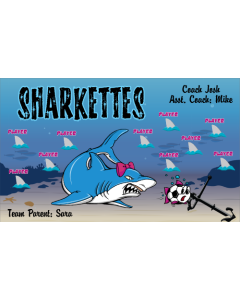 Sharkettes Soccer 13oz Vinyl Team Banner E-Z Order