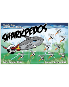 Sharkpedos Soccer 13oz Vinyl Team Banner E-Z Order